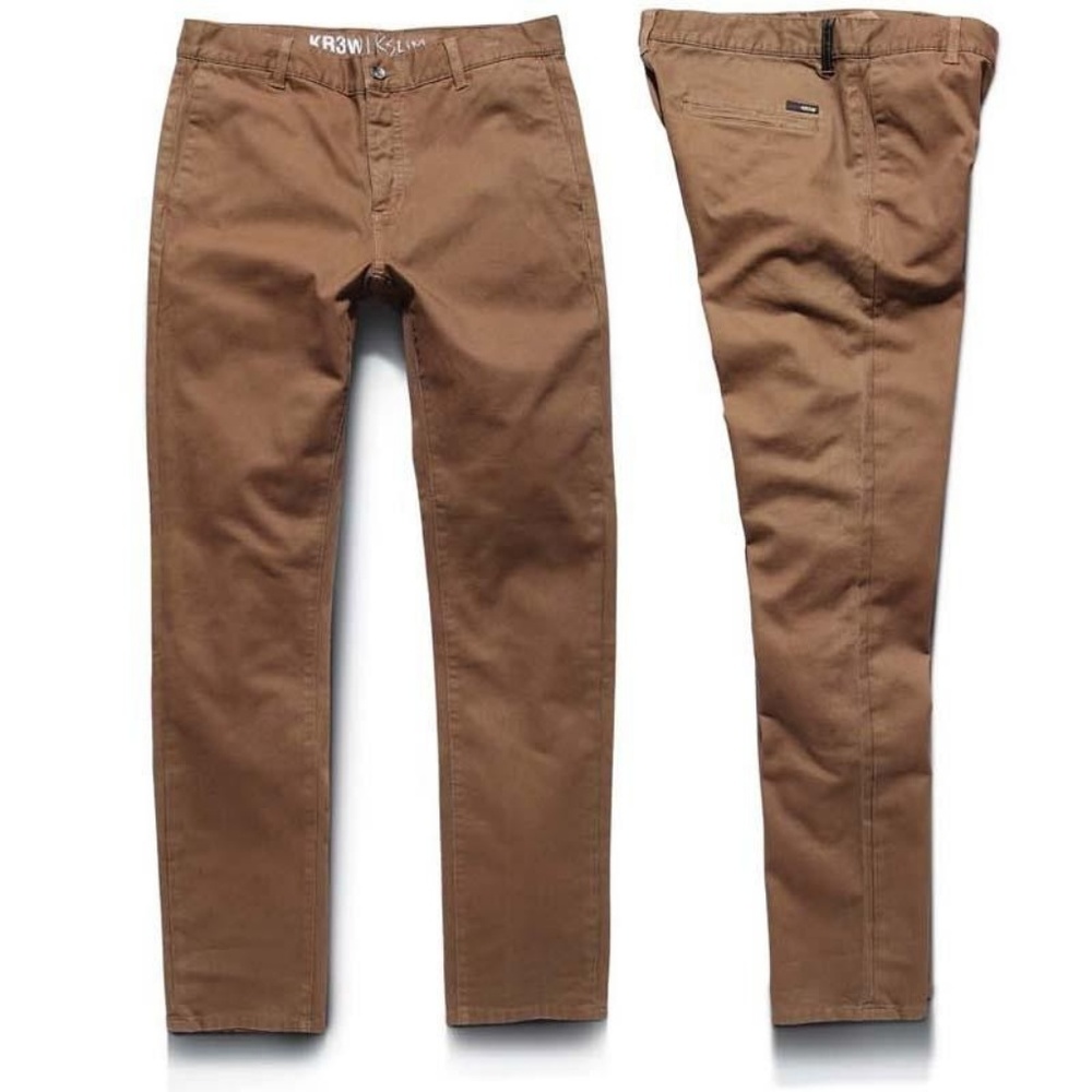 KR3W K Slim Chino in Coffee